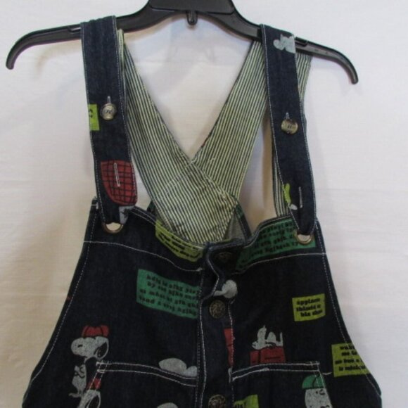 Monthorigin Charlie Brown & Snoopy 90's Denim Overalls Size Medium Oversized - Picture 3 of 12